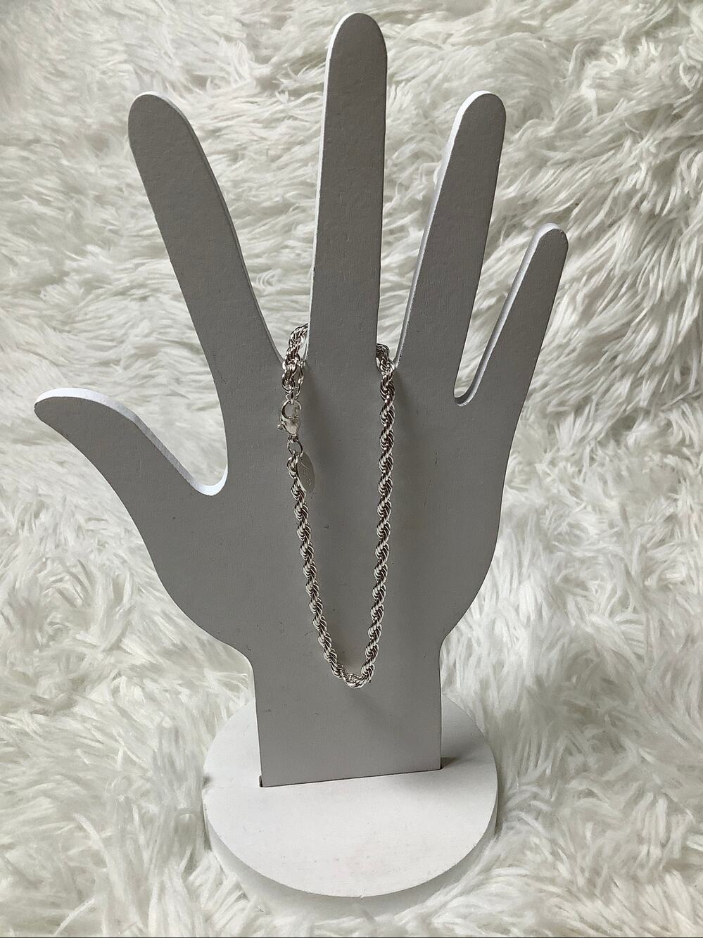 Lovisa Silver Tone Twisted Rope Chain Charm Bracelet Minimalist Classic F10-44